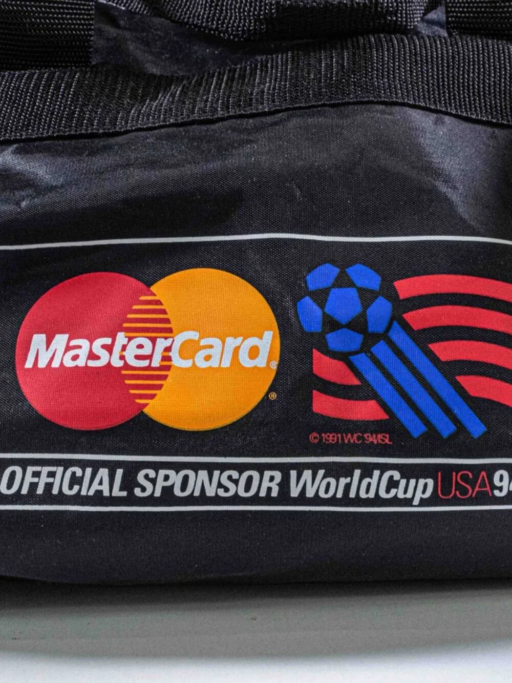 Vintage Adidas 1994 World Cup Duffel Bag Mastercard 90s Soccer Gym Luggage VTG